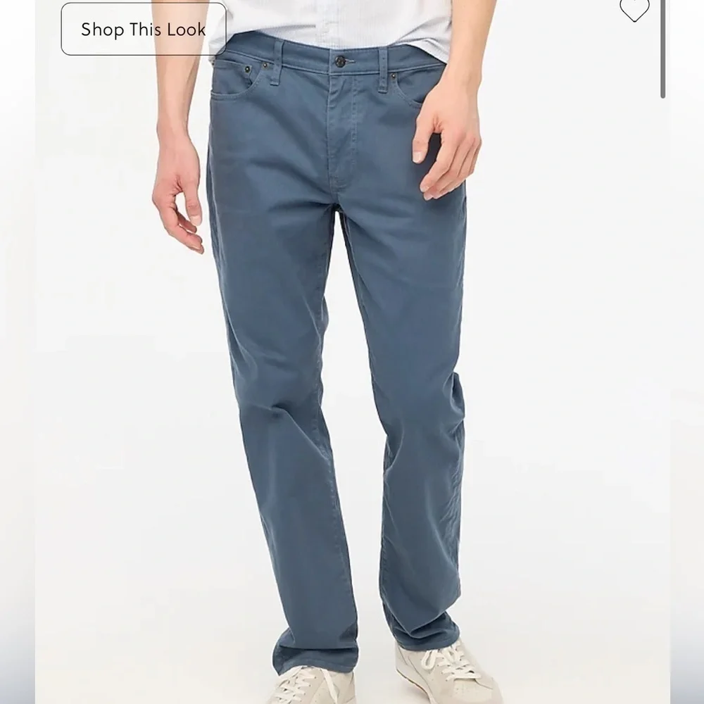 J crew opal blue Slim-fit garment-dyed five-pocket pant